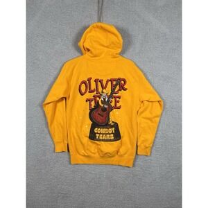 Oliver Tree Cowboy‎ Tears Hoodie Mens Size M Yellow Pullover Sweatshirt Tour